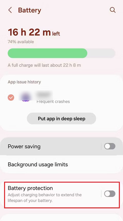 Disable Battery Protection
