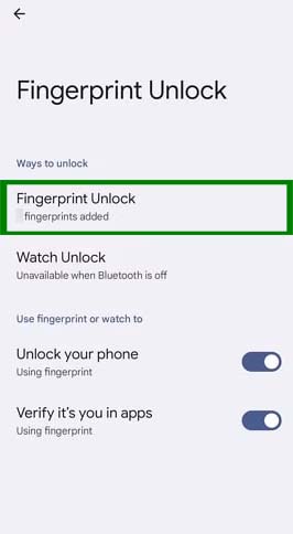Fingerprint Unlock