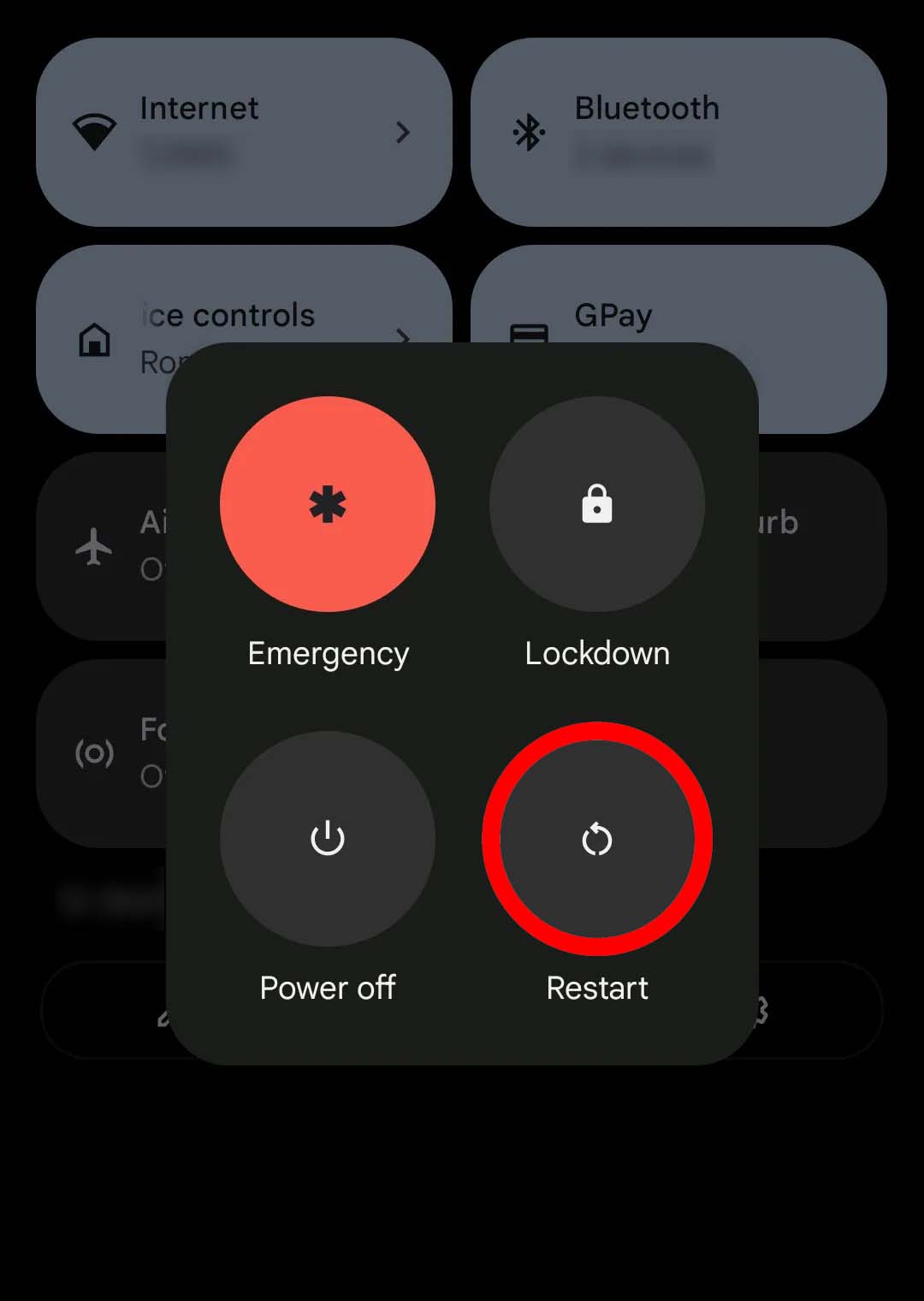 Restart Google Pixel