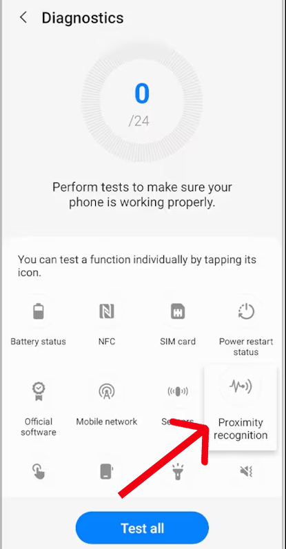 Run Diagnosing Test On Samsung Members App