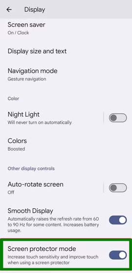 Screen protector mode